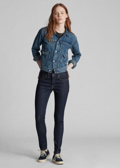 Calças De Ganga Ralph Lauren Stretch Skinny Mulher 39875-QICX